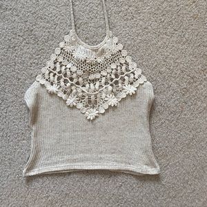 Crochet detailed halter top
